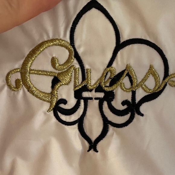 Guess Cream Puffer Vest with Faux Fur Trim - Picture 6 of 13